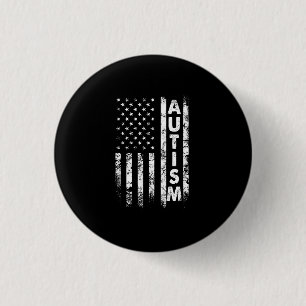 Bóton Redondo 2.54cm Autism T-Shirt American Flag Grunge Shirt USA