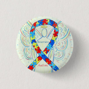 Bóton Redondo 2.54cm Autismo Anjo - Alavanca de Fita