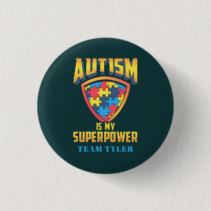 Bóton Redondo 2.54cm Autismo É Personalizado O Nome Da Equipe De Quebra