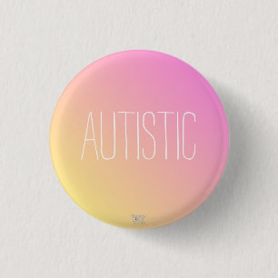 Bóton Redondo 2.54cm 'Autista' Rosa- Amarelo Autismo/ Neurodiversidade