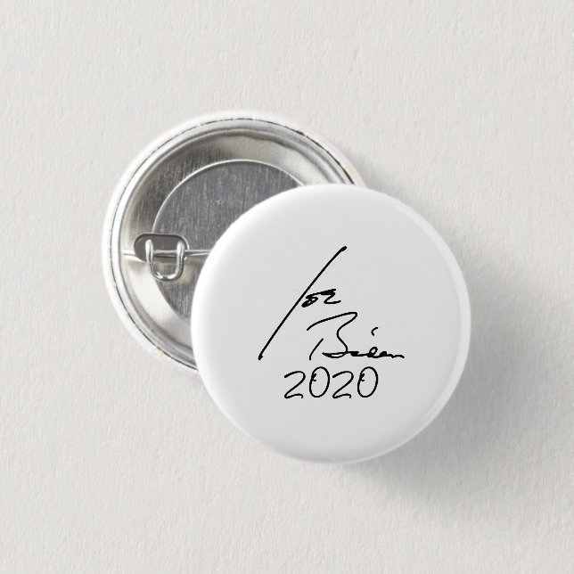 Bóton Redondo 2.54cm Autografo JOE BIDEN 2020 (Frente & Verso)