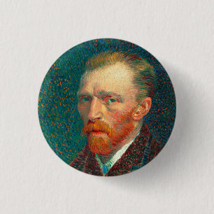 Bóton Redondo 2.54cm Autorretrato de Vincent Van Gogh com Terno Arte Fi