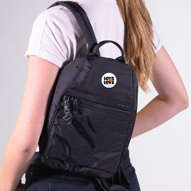 Bóton Redondo 2.54cm Autumn Black & Orange Impressão "Love" (Criador carregado)