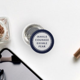 Bóton Redondo 2.54cm Azul e Branco Inalar Medo de Exalar