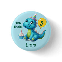 Baby Dino Birthday Button!