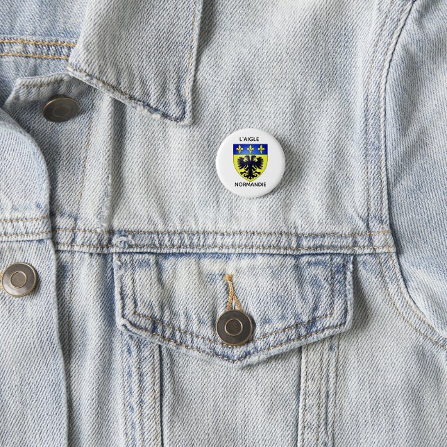Bóton Redondo 2.54cm Badges, Ecussons & Pin's - Blason de L'Aigle (In Situ)