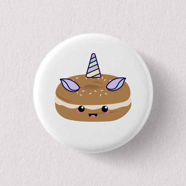 Bóton Redondo 2.54cm Bagel Unicorn Bagel Buddies (Frente)