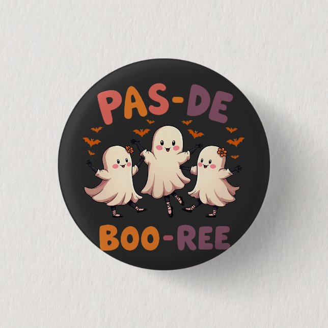 Bóton Redondo 2.54cm Balé de Pas de boo ree Spooky Dance Ghost (Frente)