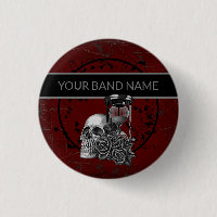 Banda Personalizada Merch Gothic Pin Skull Rosa Ro