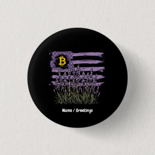 Bóton Redondo 2.54cm Bandeira Americana Bitmoney BTC Revolução Engraçad