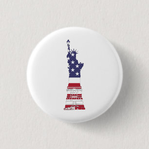 Bóton Redondo 2.54cm Bandeira Americana Da Liberdade 