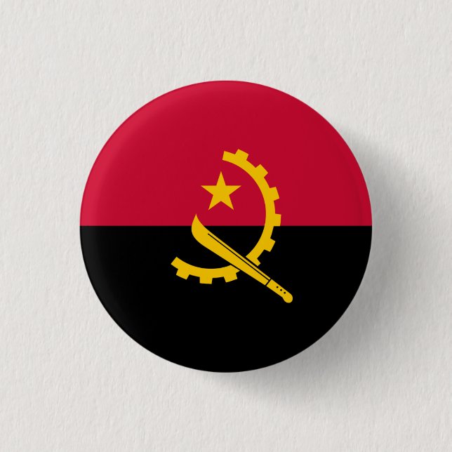 Bóton Redondo 2.54cm Bandeira Angolana, Bandeira de Angola (Frente)