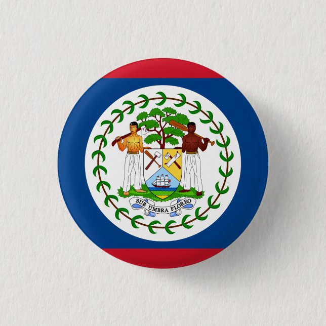 Bóton Redondo 2.54cm Bandeira Belizena, Bandeira do Belize (Frente)