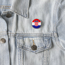 Bóton Redondo 2.54cm Bandeira croata com Casaco de armas