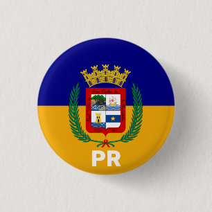 Bóton Redondo 2.54cm Bandeira da Aguadilla, Porto Rico