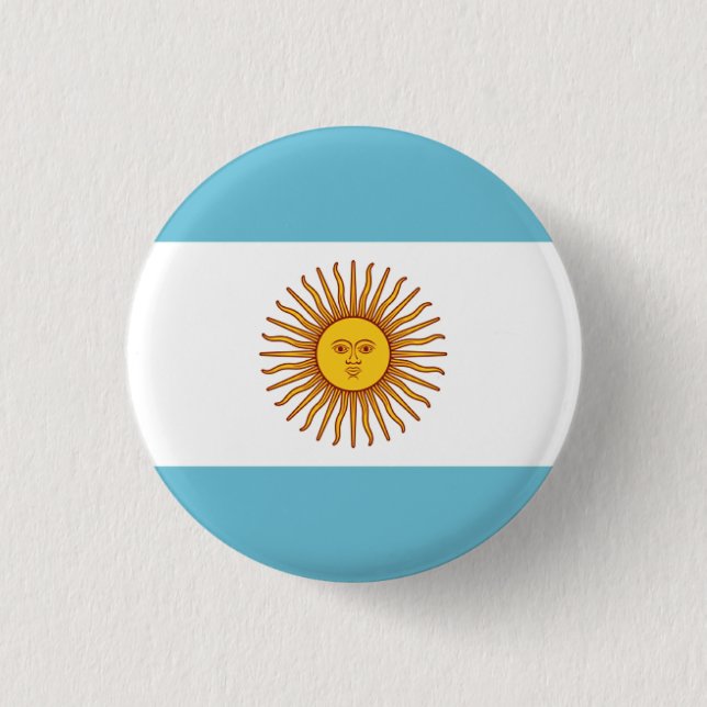 Bóton Redondo 2.54cm Bandeira da Argentina (Frente)
