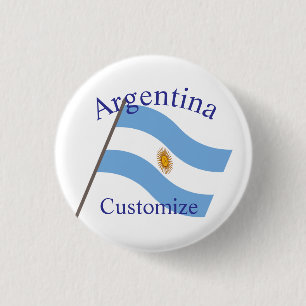 Bóton Redondo 2.54cm Bandeira da Argentina Thunder_Cove