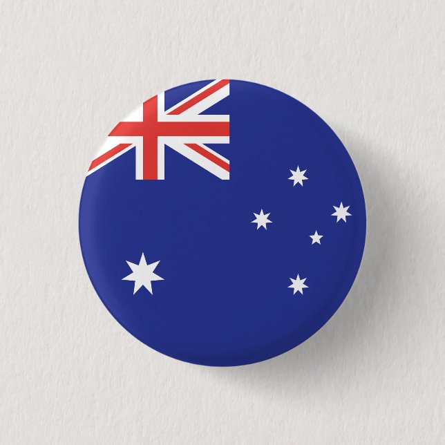 Bóton Redondo 2.54cm Bandeira da Austrália (Frente)