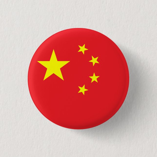 Bóton Redondo 2.54cm Bandeira da China (Frente)