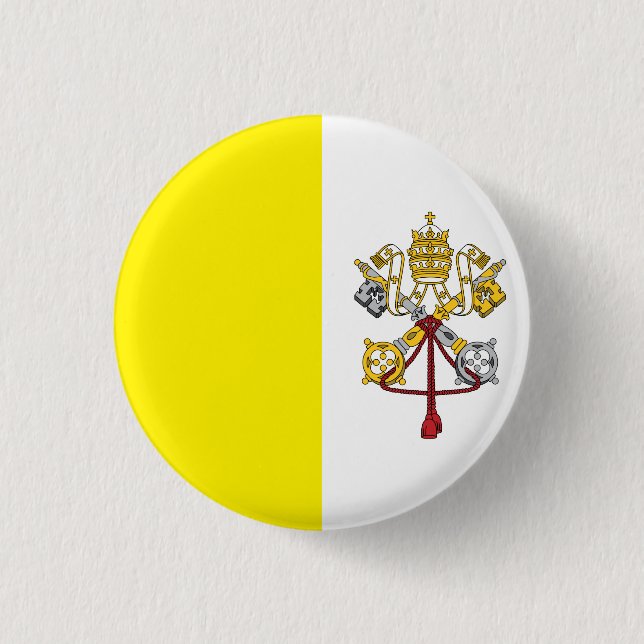 Bóton Redondo 2.54cm Bandeira da Cidade do Vaticano (Frente)