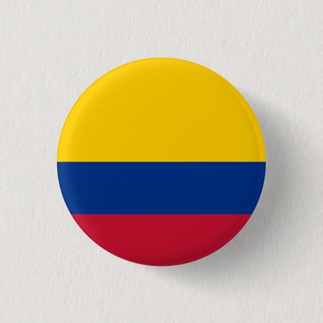 Bóton Redondo 2.54cm Bandeira da Colômbia (Frente)