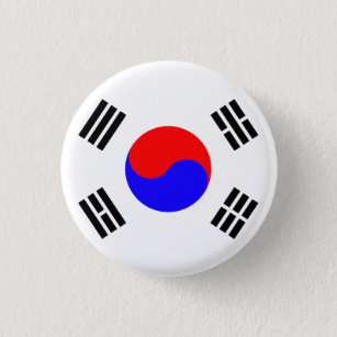 Bóton Redondo 2.54cm Bandeira da Coreia do Sul