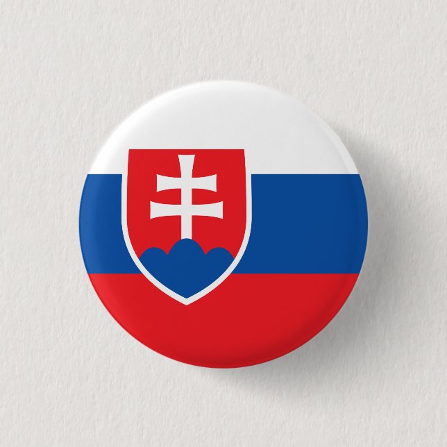 Bóton Redondo 2.54cm Bandeira da Eslováquia (Frente)