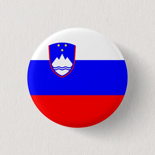 Bóton Redondo 2.54cm Bandeira da Eslovênia (Frente)
