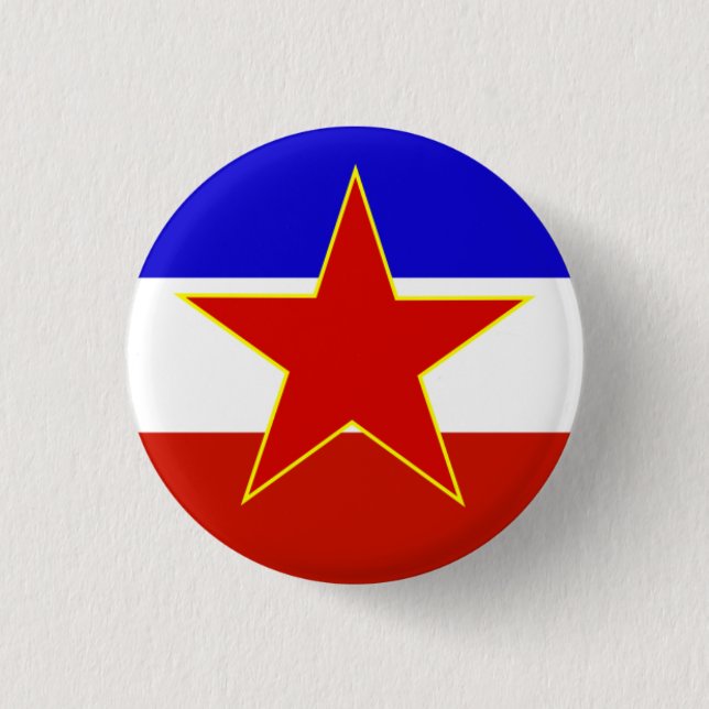 Bóton Redondo 2.54cm Bandeira da Iugoslávia (Frente)