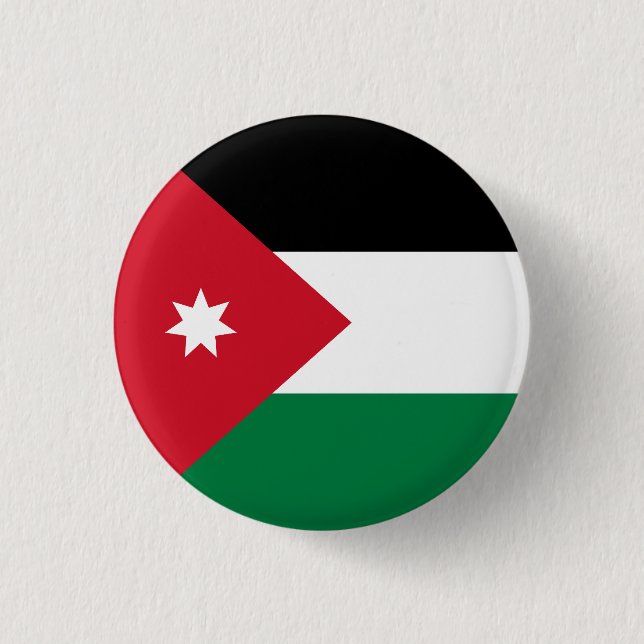 Bóton Redondo 2.54cm Bandeira da Jordânia (Frente)