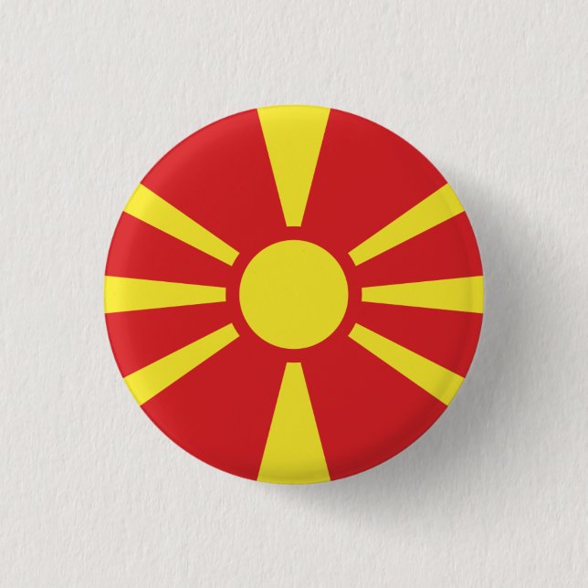 Bóton Redondo 2.54cm Bandeira da Macedônia, Bandeira da Macedônia do No (Frente)