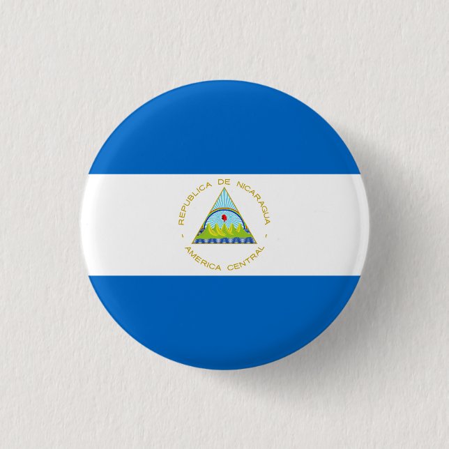 Bóton Redondo 2.54cm Bandeira da Nicarágua (Frente)