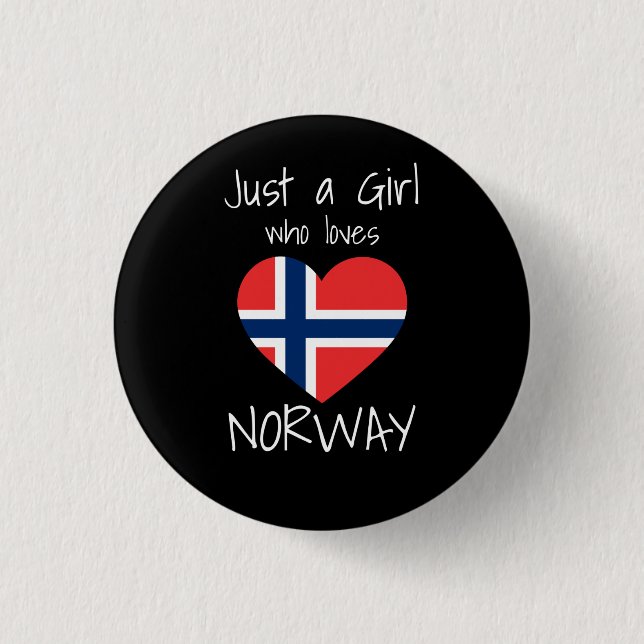 Bóton Redondo 2.54cm Bandeira da Noruega (Frente)