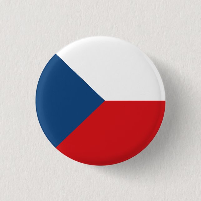 Bóton Redondo 2.54cm Bandeira da República Checa (Frente)