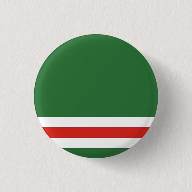 Bóton Redondo 2.54cm Bandeira da República Chechena de Ichkeria (Frente)