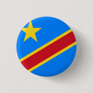 Bóton Redondo 2.54cm Bandeira da República Democrática do Congo
