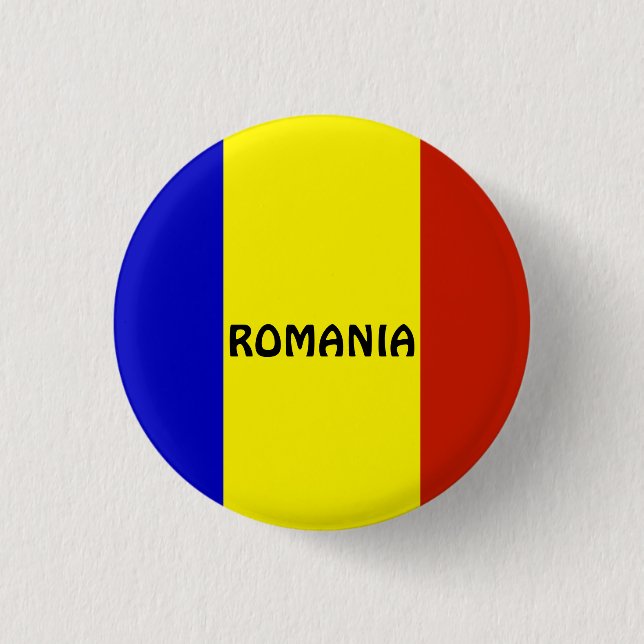 Bóton Redondo 2.54cm Bandeira da Romênia (Frente)