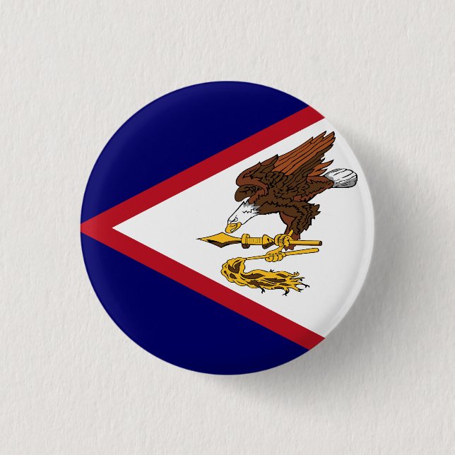 Bóton Redondo 2.54cm Bandeira da Samoa Americana (Frente)