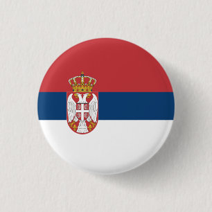 Bóton Redondo 2.54cm Bandeira da Sérvia