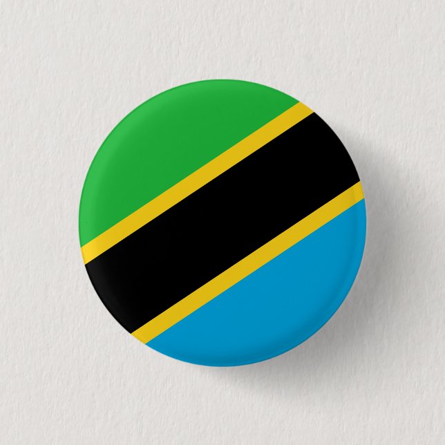 Bóton Redondo 2.54cm Bandeira da Tanzânia (Frente)