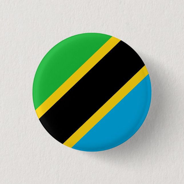 Bóton Redondo 2.54cm Bandeira da Tanzânia (Frente)
