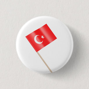 Bóton Redondo 2.54cm Bandeira da Turquia