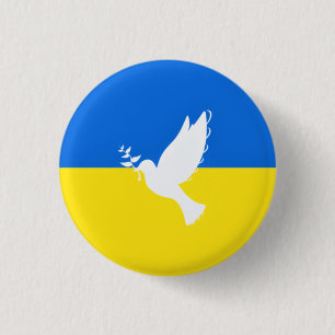 Bóton Redondo 2.54cm Bandeira da Ucrânia - Vara da Paz - Liberdade - P