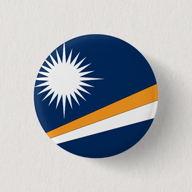 Bóton Redondo 2.54cm Bandeira das Ilhas Marshall (Frente)