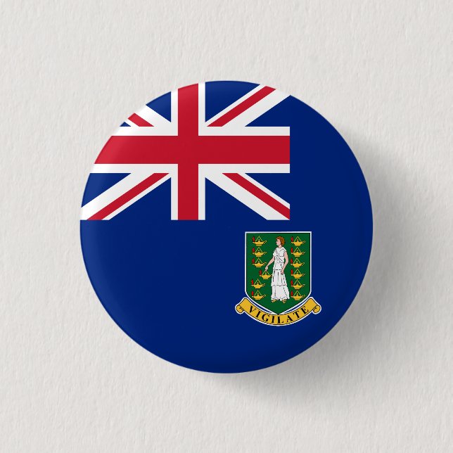 Bóton Redondo 2.54cm Bandeira das Ilhas Virgens Britânicas (Frente)