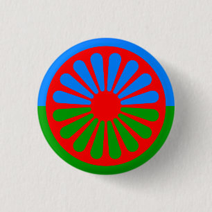 Bóton Redondo 2.54cm Bandeira das pessoas romanichéis