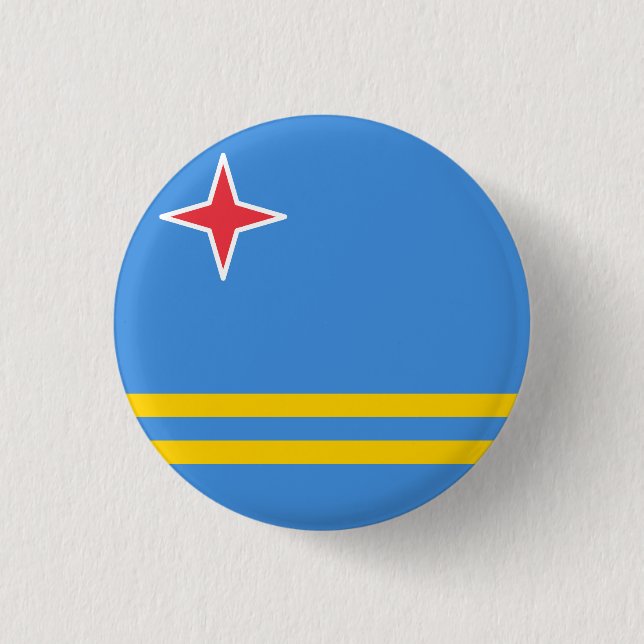 Bóton Redondo 2.54cm Bandeira de Aruba (Frente)