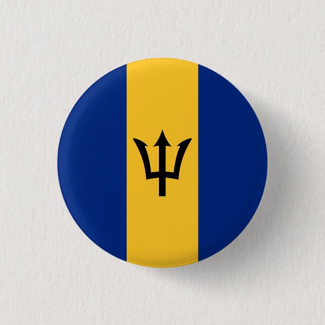Bóton Redondo 2.54cm Bandeira de Barbados (Frente)