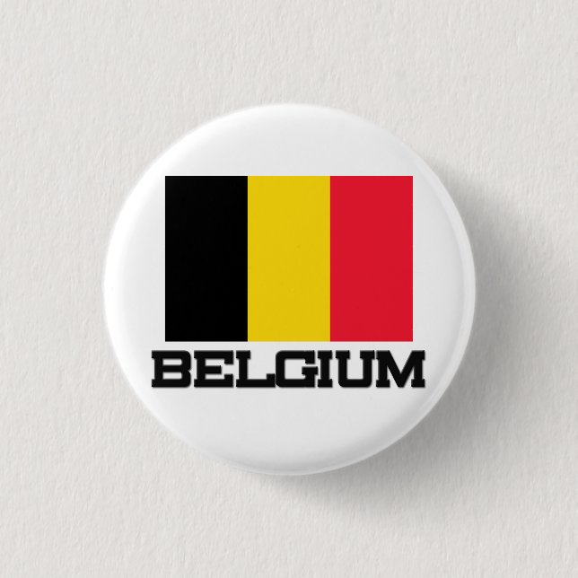 Bóton Redondo 2.54cm Bandeira de Bélgica (Frente)