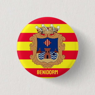 Bóton Redondo 2.54cm Bandeira de Benidorm - Comunidad Valenciana (ESP)